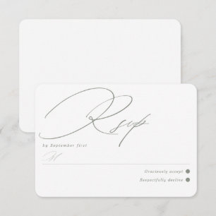 Simple Green Sage White  RSVP Card
