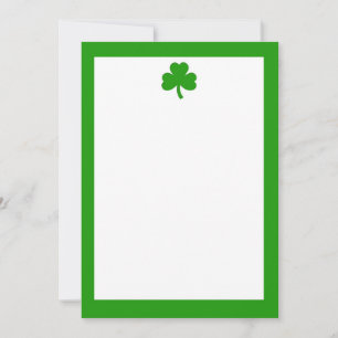 Simple Green Shamrock and Border Invitation