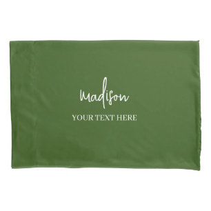 Simple green Signature With Text Pillow Case