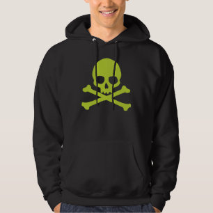 Simple Green Skull and Crossbones Hoodie