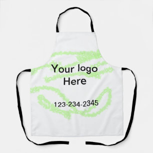Simple green sparkle glitter add your logo number  apron
