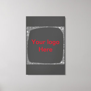 Simple green sparkle glitter add your logo number canvas print