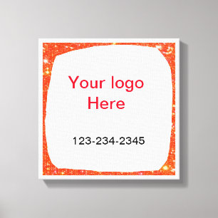 Simple green sparkle glitter add your logo number canvas print