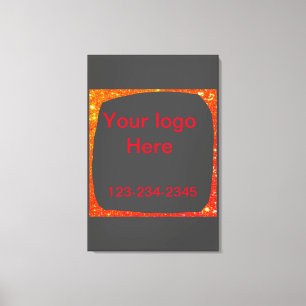 Simple green sparkle glitter add your logo number  canvas print