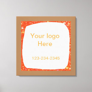 Simple green sparkle glitter add your logo number  canvas print