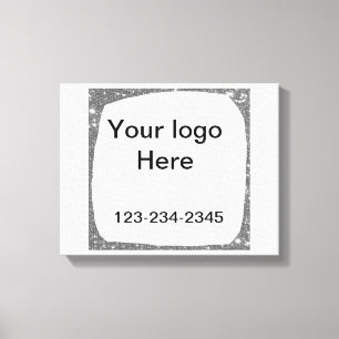 Simple green sparkle glitter add your logo number  canvas print