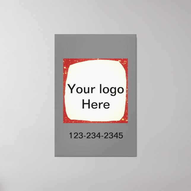 Simple green sparkle glitter add your logo number  canvas print (Front)