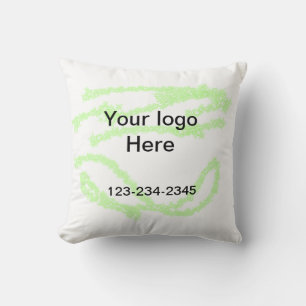 Simple green sparkle glitter add your logo number cushion