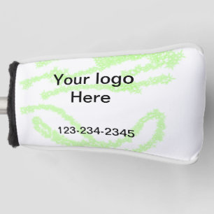 Simple green sparkle glitter add your logo number golf head cover