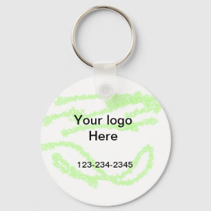 Simple green sparkle glitter add your logo number key ring