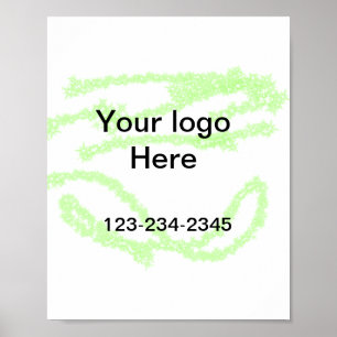 Simple green sparkle glitter add your logo number  poster