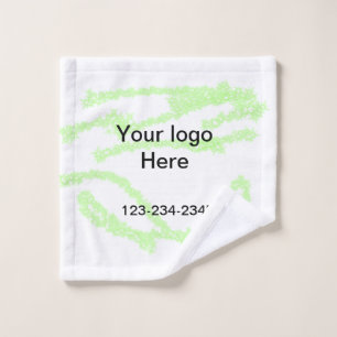 Simple green sparkle glitter add your logo number  wash cloth