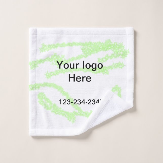 Simple green sparkle glitter add your logo number  wash cloth (Wash Cloth)