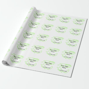 Simple green sparkle glitter add your logo number  wrapping paper