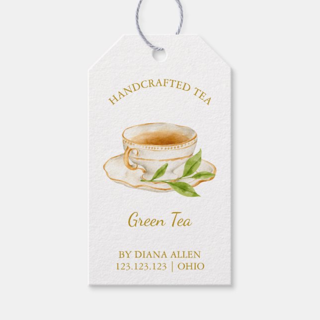 Simple Green Tea Hang Tag  (Front)