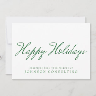 Simple Green Typography   Holiday Greetings Card