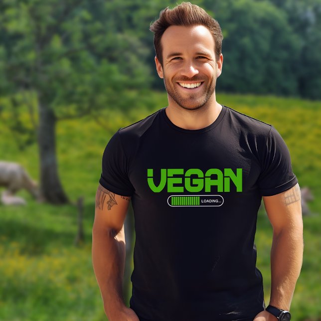 Simple Green Vegan Loading Men´s  T-Shirt (Creator Uploaded)