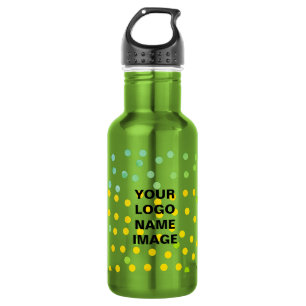 Simple green watercolor abstract add logo text min 532 ml water bottle