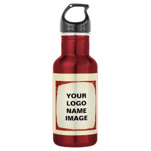 Simple green watercolor abstract add logo text min 532 ml water bottle