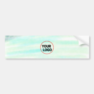 Simple green watercolor abstract add logo text min bumper sticker