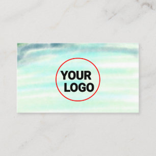 Simple green watercolor abstract add logo text min business card