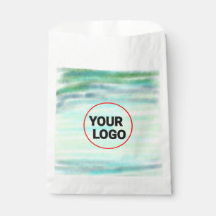 Simple green watercolor abstract add logo text min favour bags