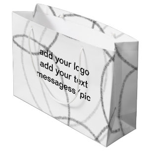 Simple green watercolor abstract add logo text min large gift bag