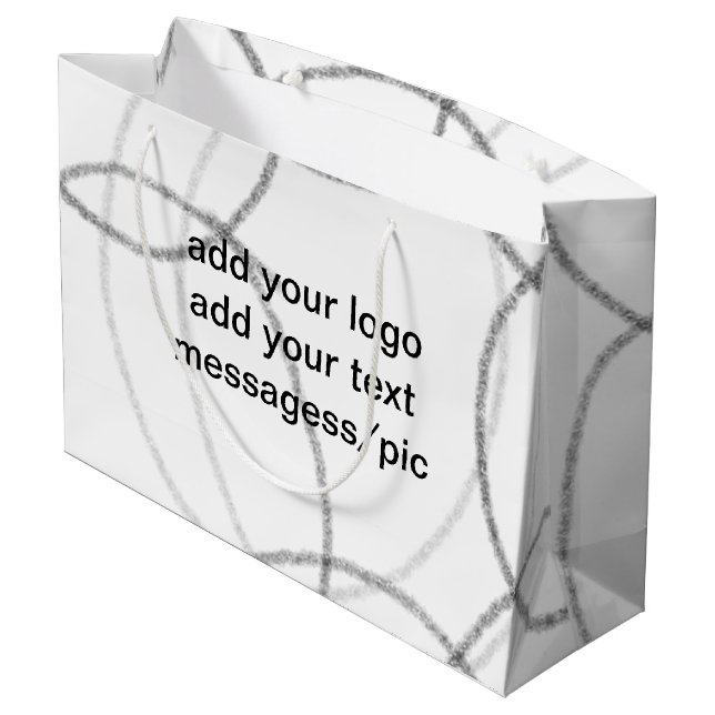 Simple green watercolor abstract add logo text min large gift bag (Back Angled)