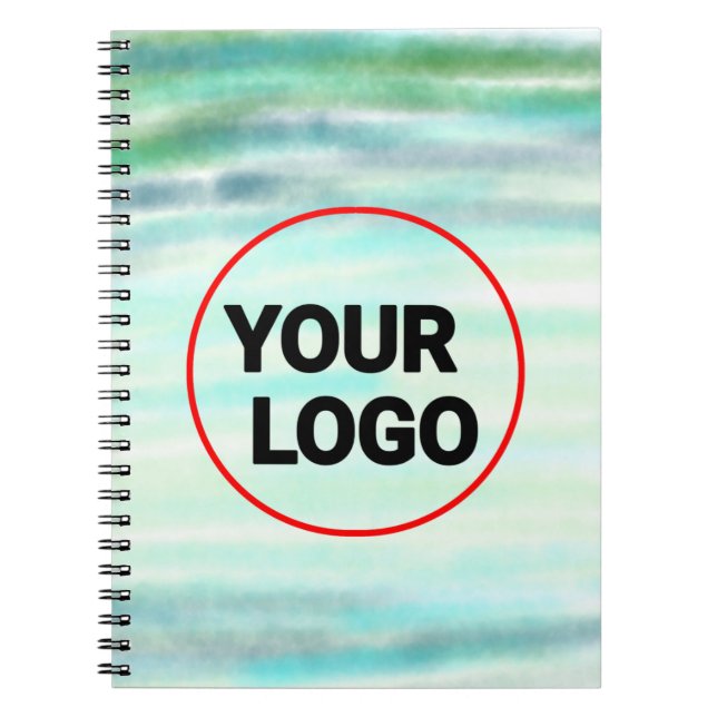 Simple green watercolor abstract add logo text min notebook (Front)