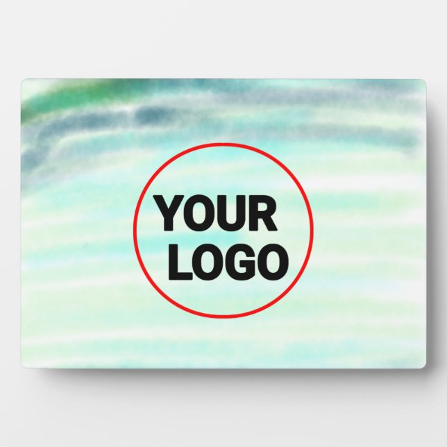 Simple green watercolor abstract add logo text min plaque (Front)