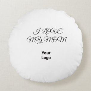 Simple green watercolor abstract add logo text min round cushion