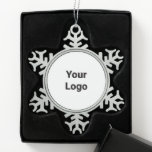 Simple green watercolor abstract add logo text min snowflake pewter christmas ornament<br><div class="desc">Design</div>