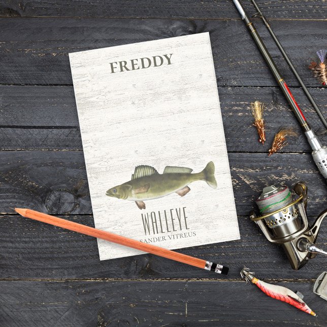 Simple Green Watercolor Fish Walleye Custom Post-it Notes (Creator Uploaded)