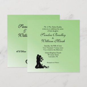 Simple Green Wedding Invitation