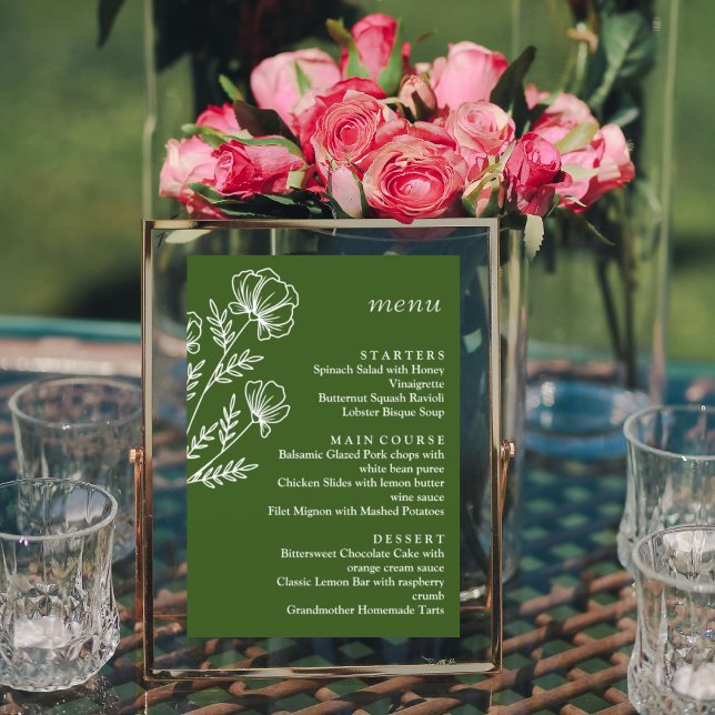 Simple green wedding menu (Creator Uploaded)
