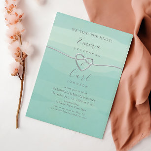 Simple Green Wedding Reception Invitation