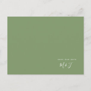 Simple Green Wedding Save the Date Announcement