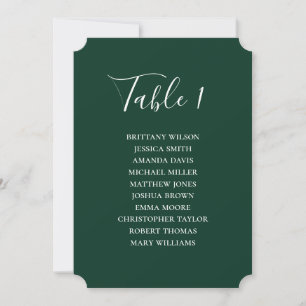 Simple green wedding seating chart. Modern script Invitation