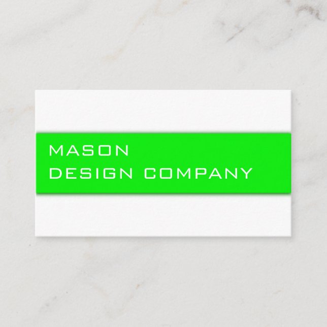 Simple Green & White Corporate Stylish Card (Front)