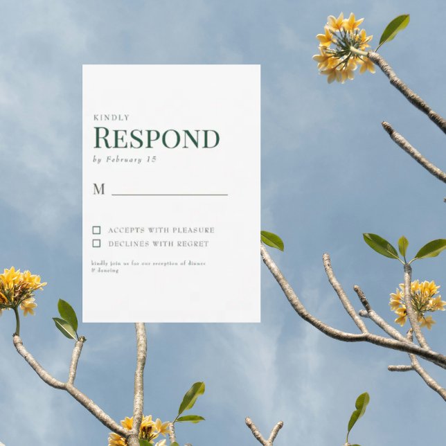 Simple Green & White Wedding RSVP (Creator Uploaded)