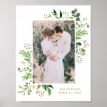 Simple Greenery | Add Your Photo Poster<br><div class="desc">This trendy and elegant poster features a green botanical frame around your personal photo,  with elegant watercolor leaves.</div>