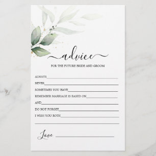 Simple Greenery Advice for the Bride card