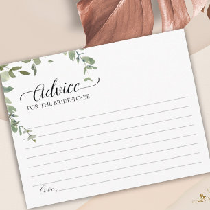 Simple Greenery Advice For The Bride-To-Be Card
