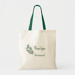 Simple Greenery Botanical Bridesmaid favour  Tote Bag