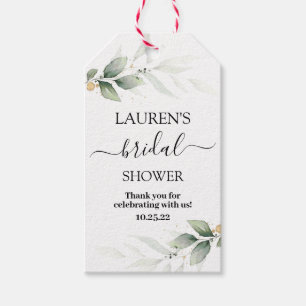 Simple greenery bridal shower gift tags