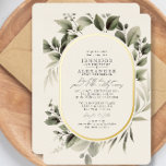 Simple Greenery Eucalyptus Ivory Wedding Gold<br><div class="desc">Enjoy a minimalist watercolor greenery & eucalyptus illustration over a delicate ivory background combined with an elegant calligraphy typography with a touch of real gold foil. Need pieces that are not the in the collection? please contact me using the contact button below.</div>