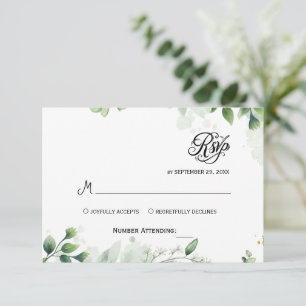 Simple Greenery Eucalyptus RSVP Invitation