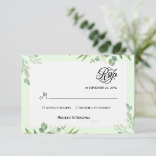 Simple Greenery Eucalyptus RSVP Invitation