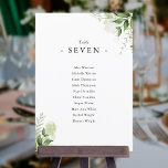 Simple Greenery Foliage Seating Plan Table Number<br><div class="desc">These elegant botanical greenery leaves wedding table numbers can be personalised with your guests' seating plan set in chic typography. The cards are printed on the front and back (double-sided). Designed by Thisisnotme©</div>