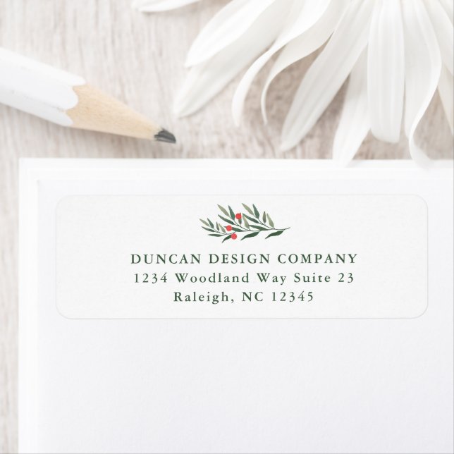 Simple Greenery Holiday Business  Return Address (Insitu)